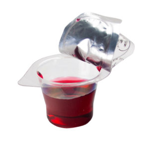 Taste the juice of the pre filled communion cup